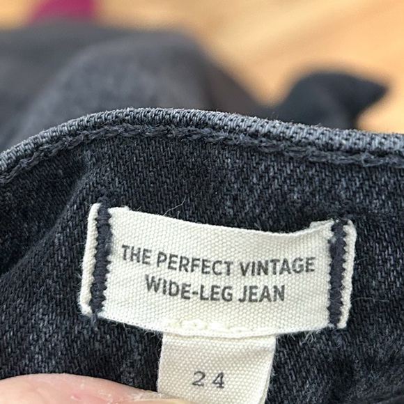 Madewell Perfect Vintage Wide Leg Charcoal Black Denim Jeans - Picture 4 of 7
